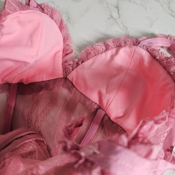 NBD Ahlani Blush Pink Sheer Layered Mesh Ruffle Mini‎ Dress Sleeveless Women S - Picture 6 of 14